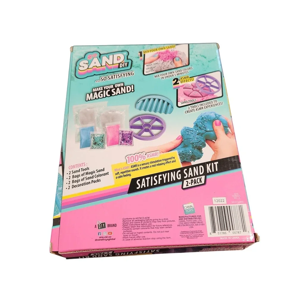 DIY Satisfying Sand Kit 2 Pack Magic Sand Colorant Glitter‎ ASMR Experiences